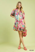 Floral babydoll cut knee high dress