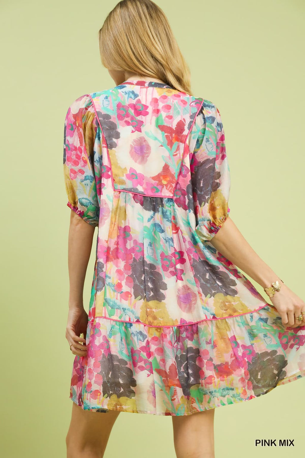 Floral babydoll cut knee high dress